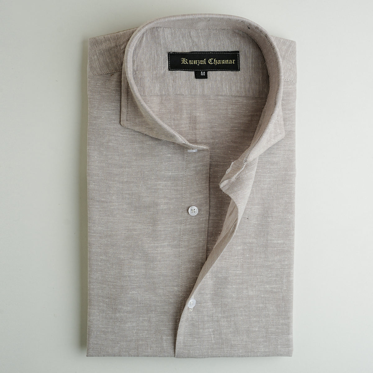 ICE GREY COTTON LINEN SHIRT