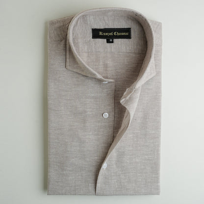ICE GREY COTTON LINEN SHIRT