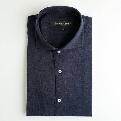 MID NIGHT BLUE LINEN SHIRT
