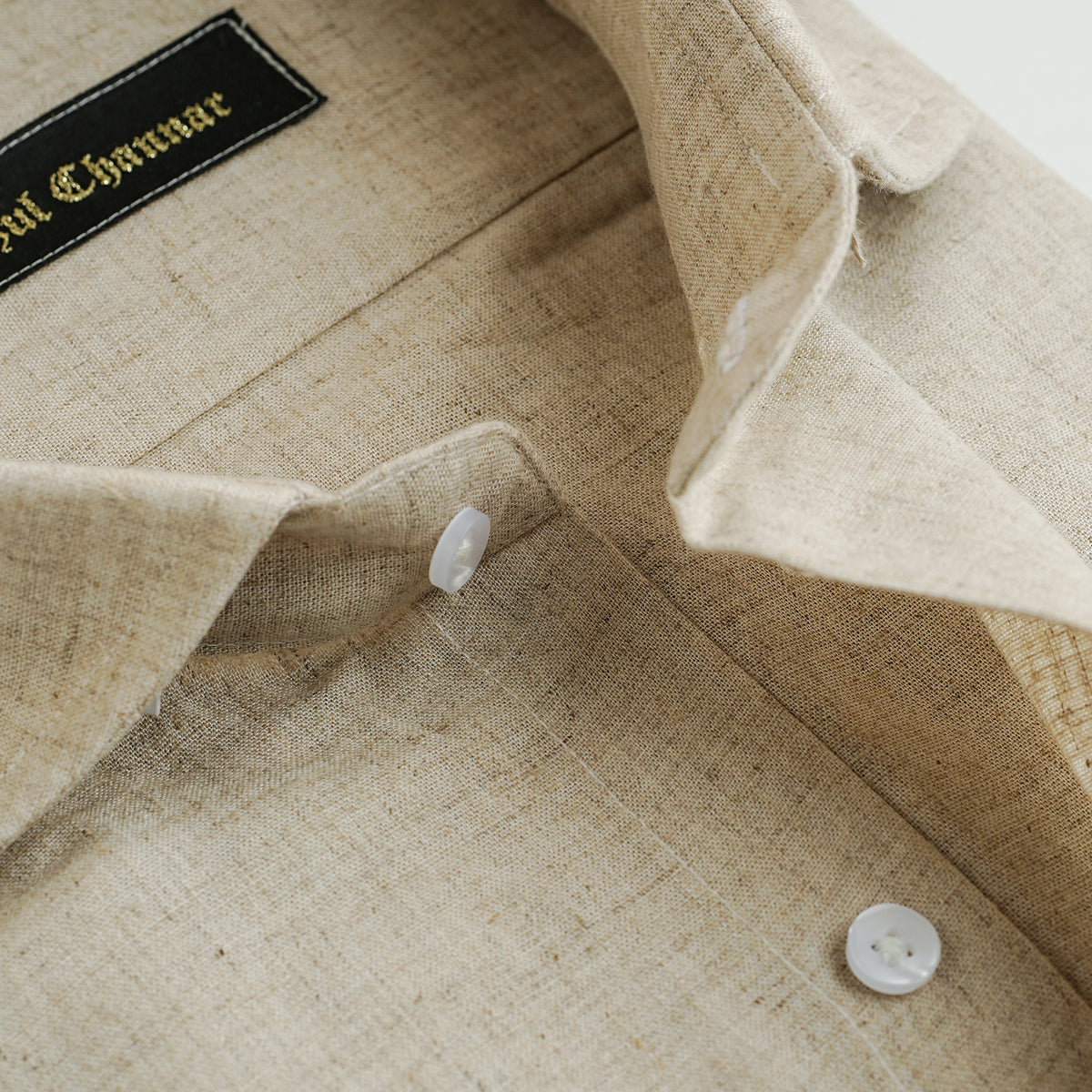 ROCK BEIGE COTTON LINEN SHIRT