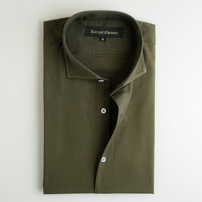 ARMY GREEN LINEN SHIRT