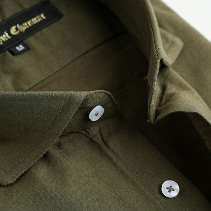 ARMY GREEN LINEN SHIRT