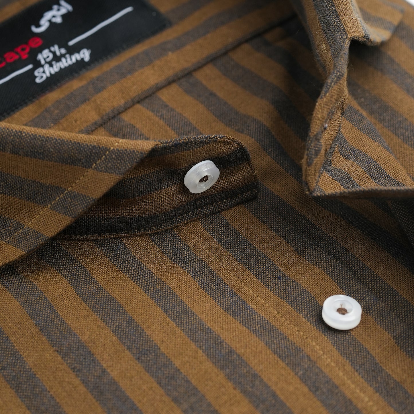 THICK STRIPED COTTON LINEN SHIRT