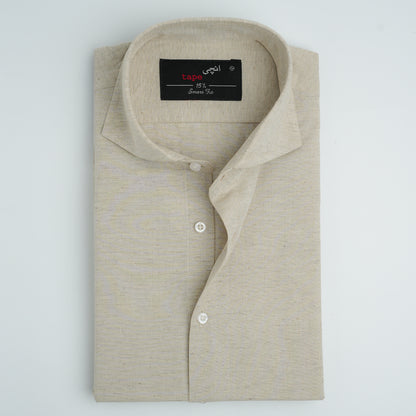 MARBLE BEIGE COTTON LINEN SHIRT