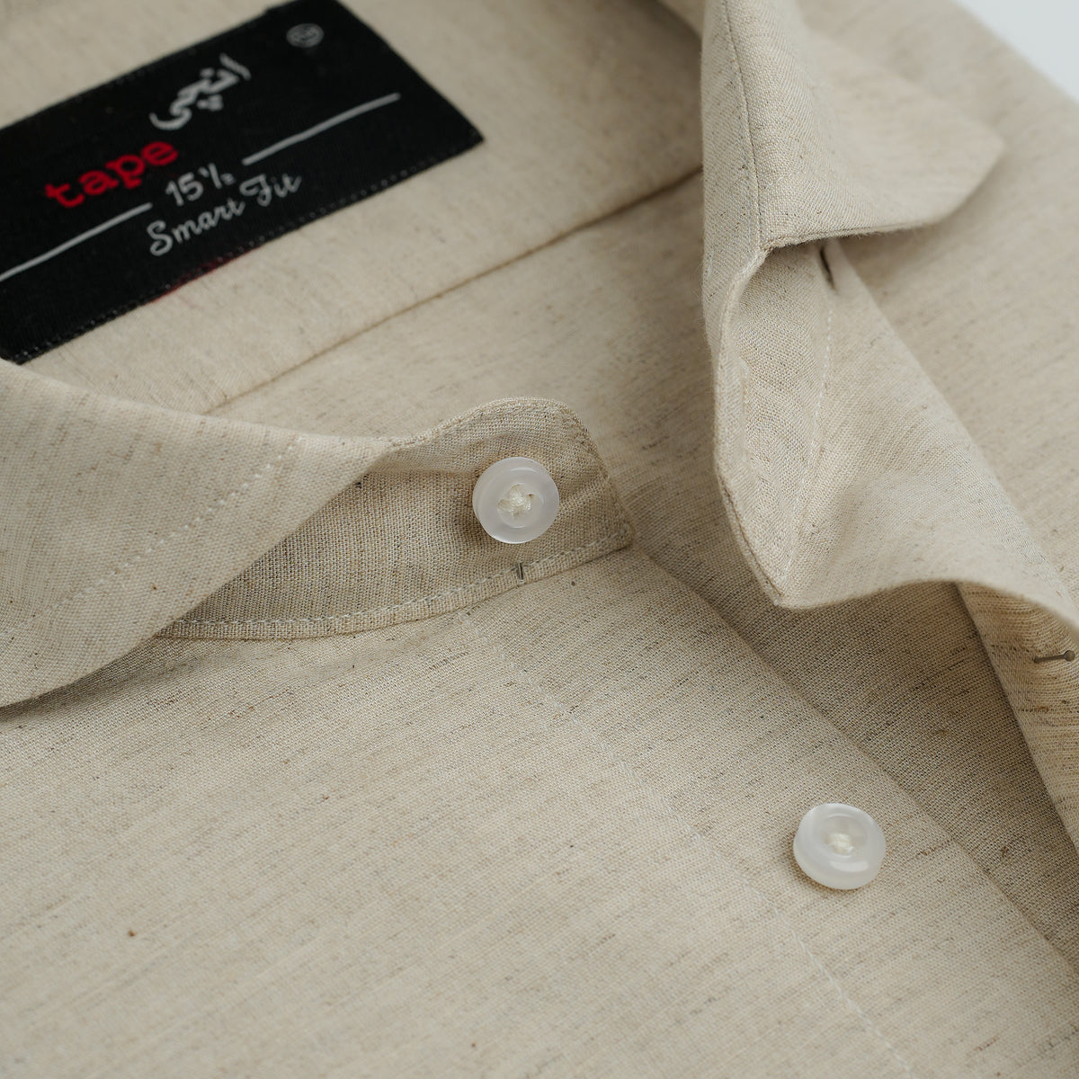 BEIGE COTTON LINEN SHIRT