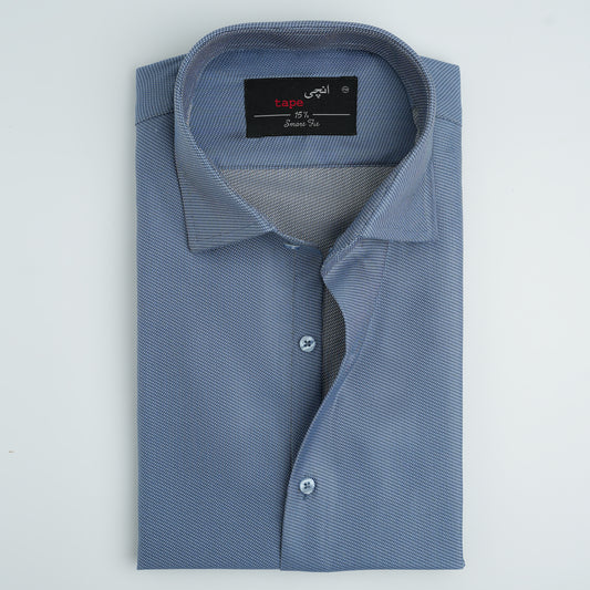 JACQUARD BLUE SHIRT