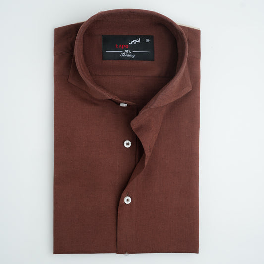 BURGUNDY COTTON LINEN SHIRT