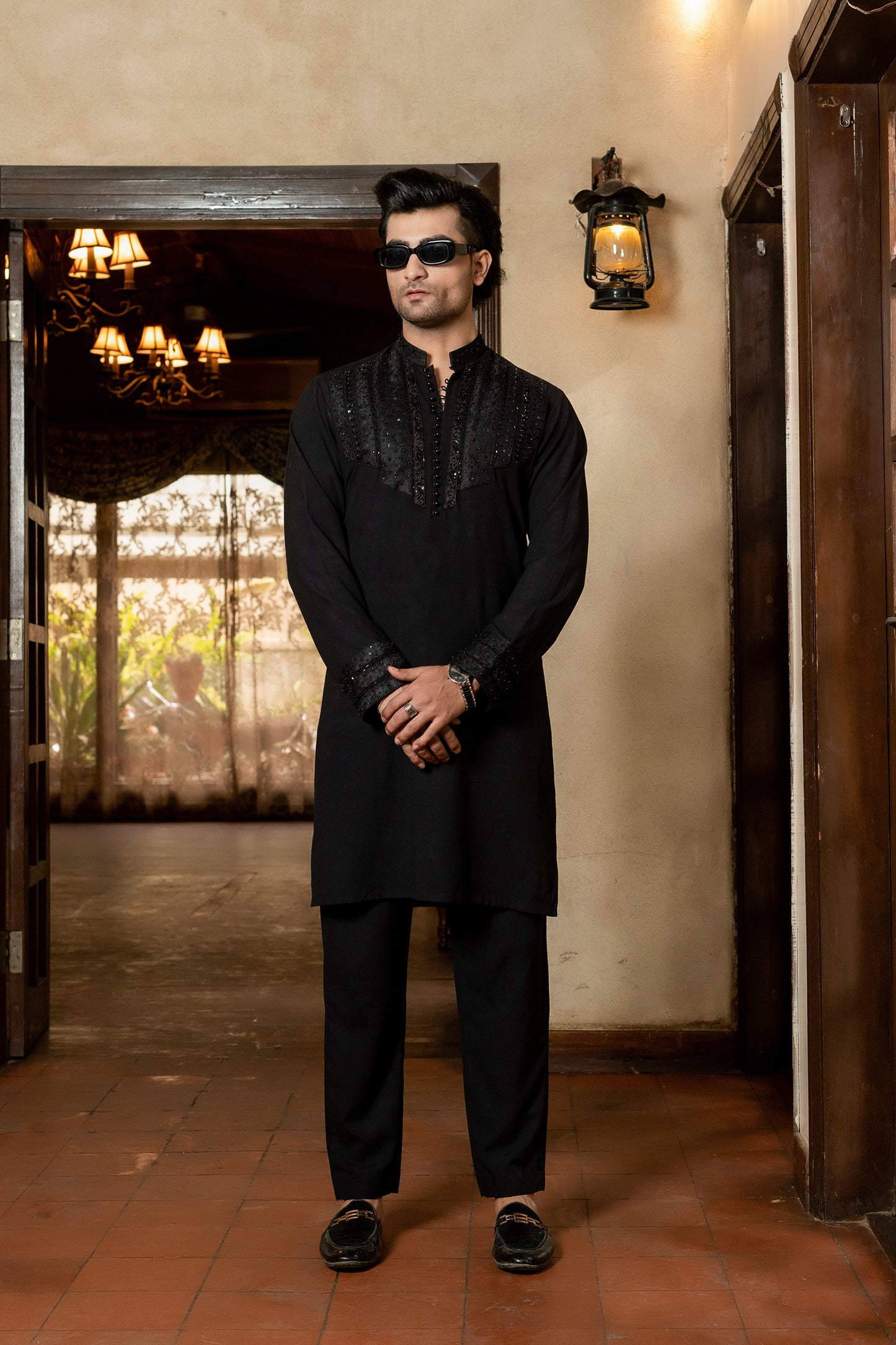 Black Complete Hand Work Kurta Trouser