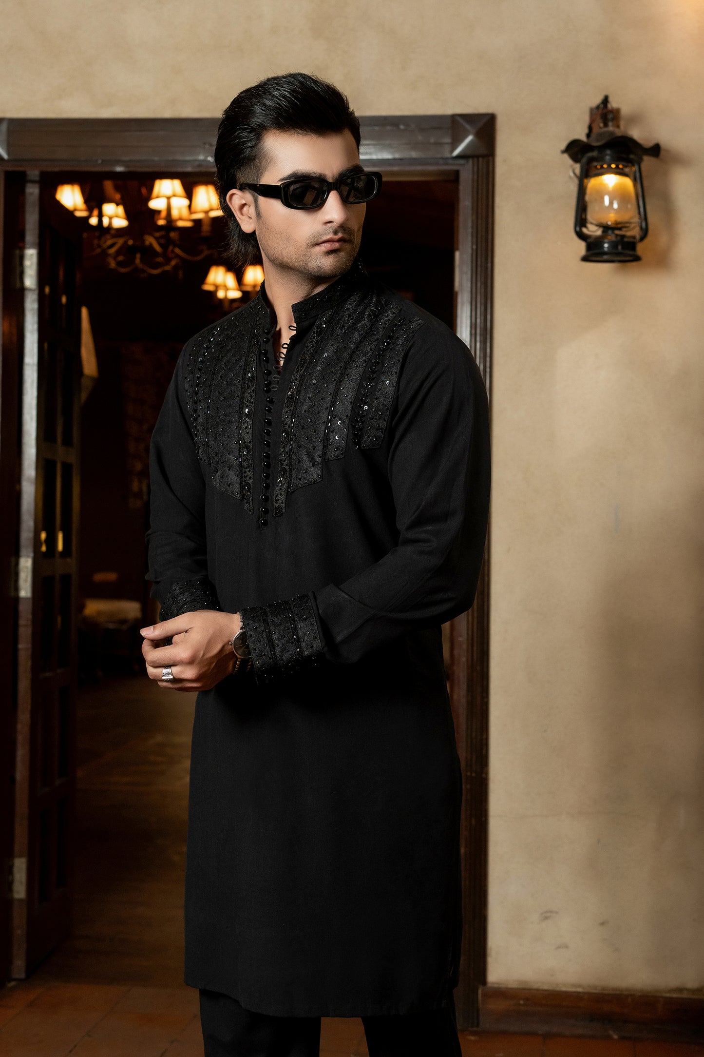 Black Complete Hand Work Kurta Trouser