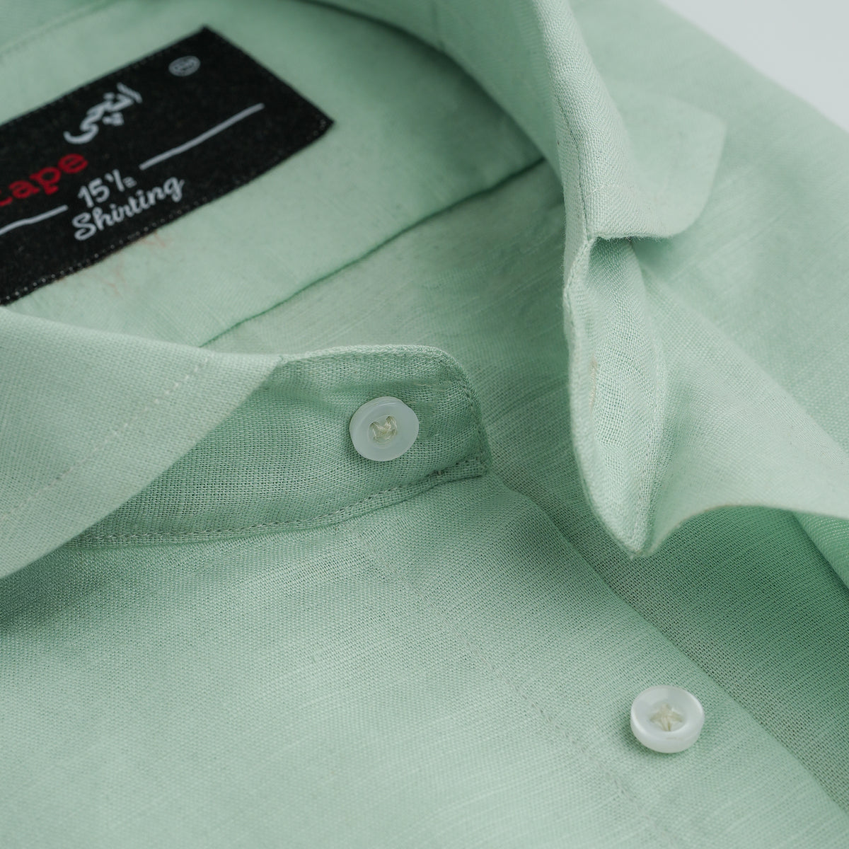 LIME GREEN COTTON LINEN SHIRT