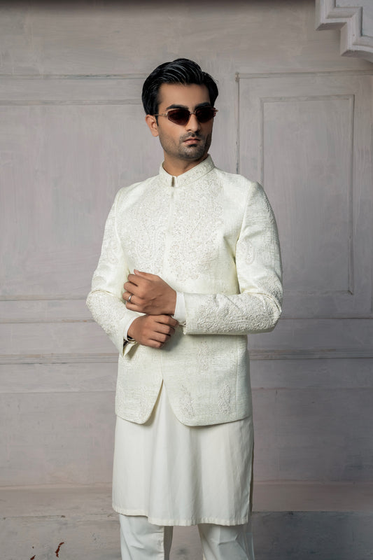 Hand Work White Prince Coat