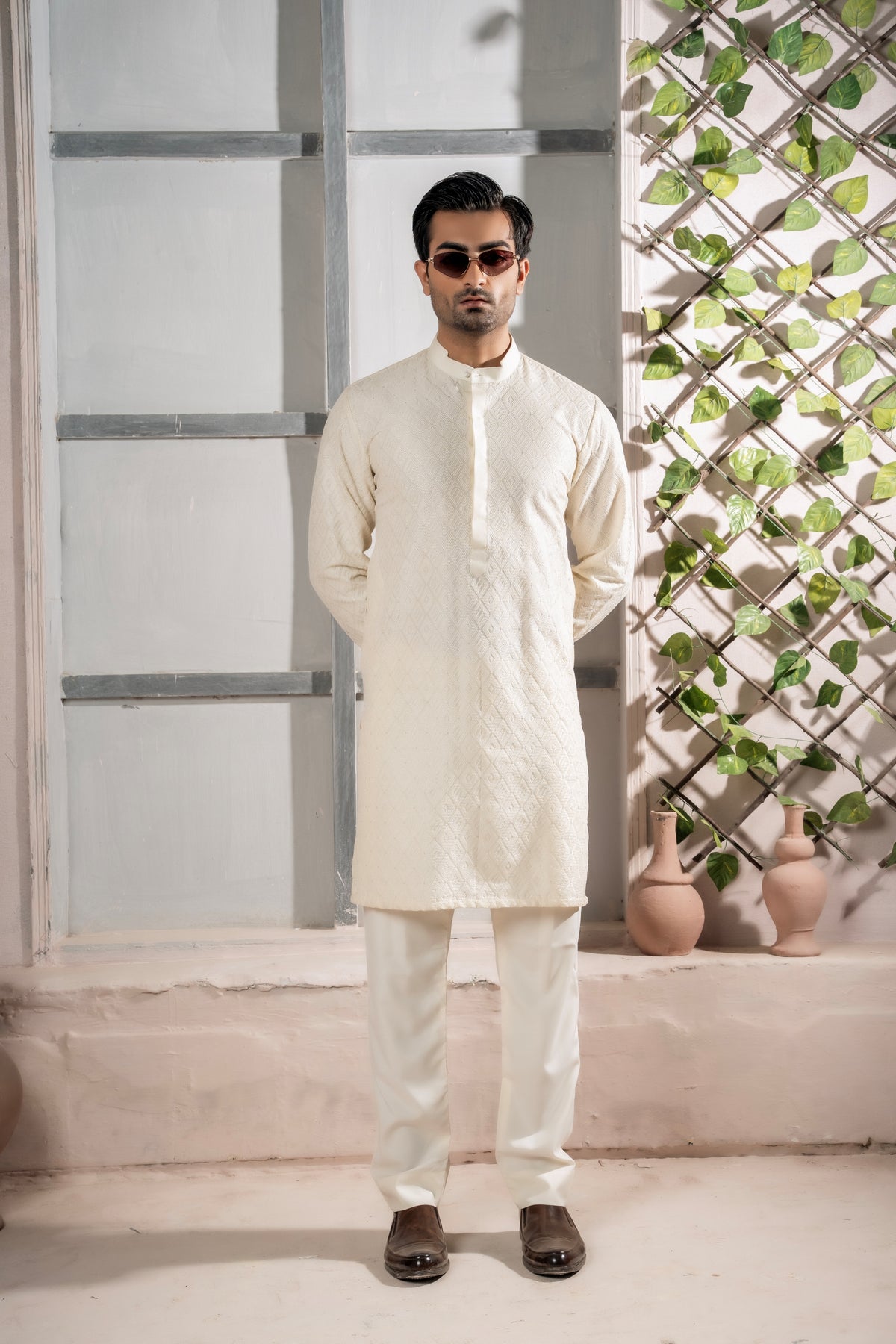 Pearl Mini Sequin Embroidered Kurta Trouser