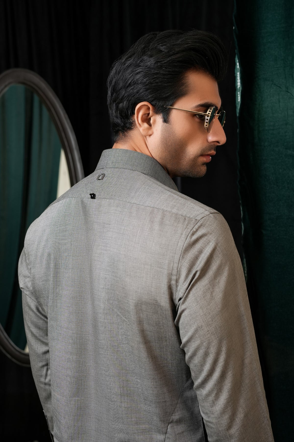 GREY PIN DOT SHALWAR KAMEEZ