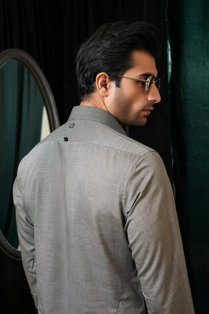 GREY PIN DOT SHALWAR KAMEEZ