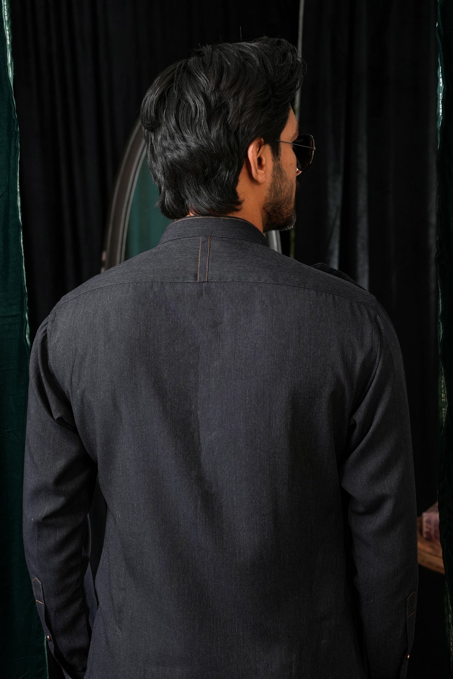 BLUE DOUBLE POCKET KURTA TROUSER