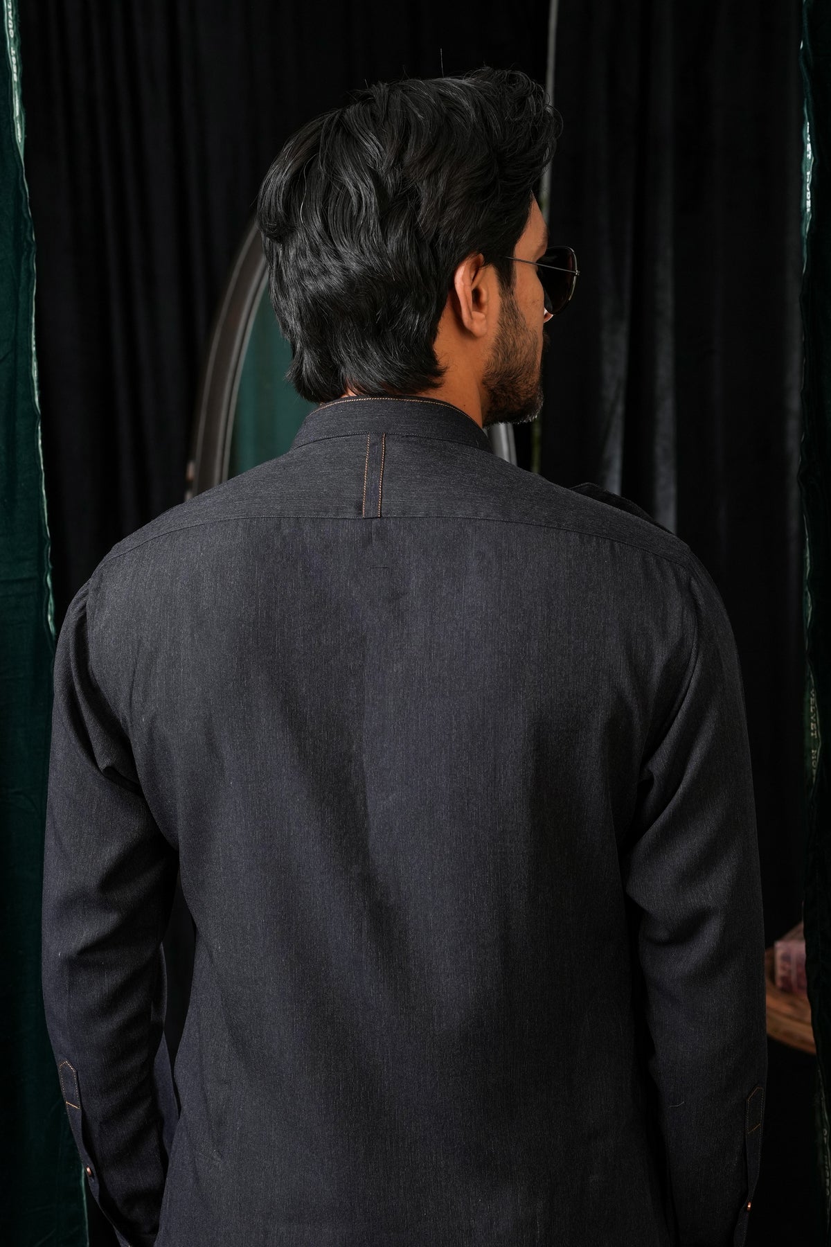 BLUE DOUBLE POCKET KURTA TROUSER