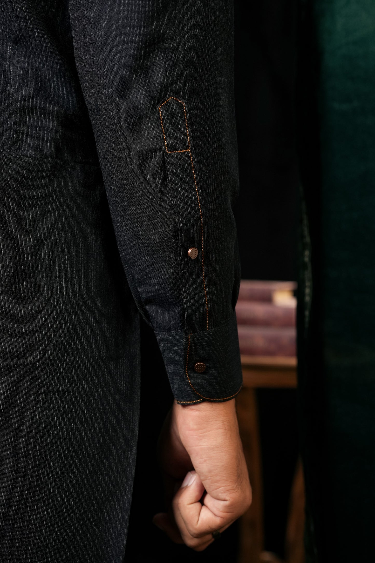 BLUE DOUBLE POCKET KURTA TROUSER