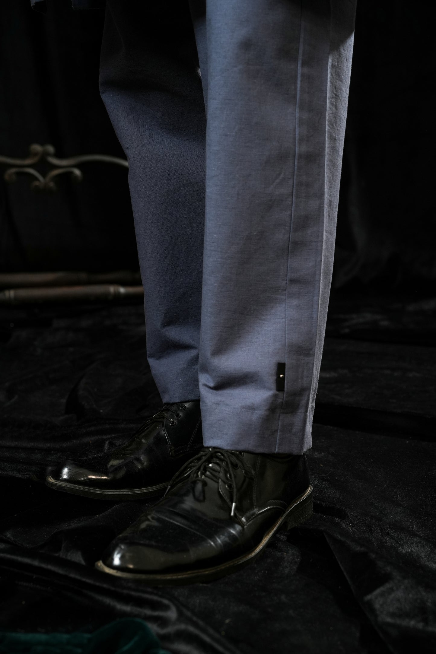 ASH BLUE COTTON LINEN KURTA TROUSER