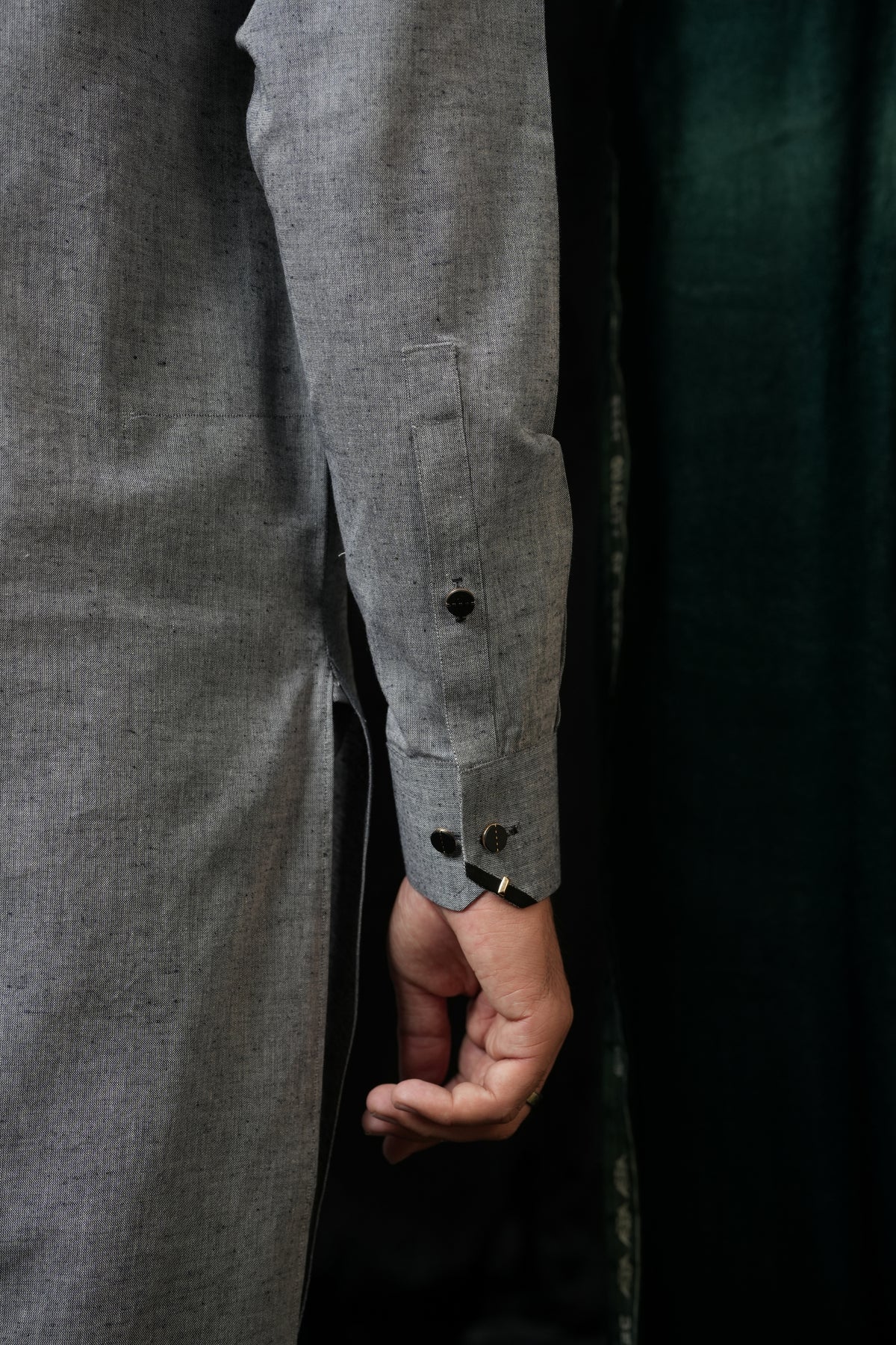 GREY COTTON DOUBLE POCKET KURTA TROUSER