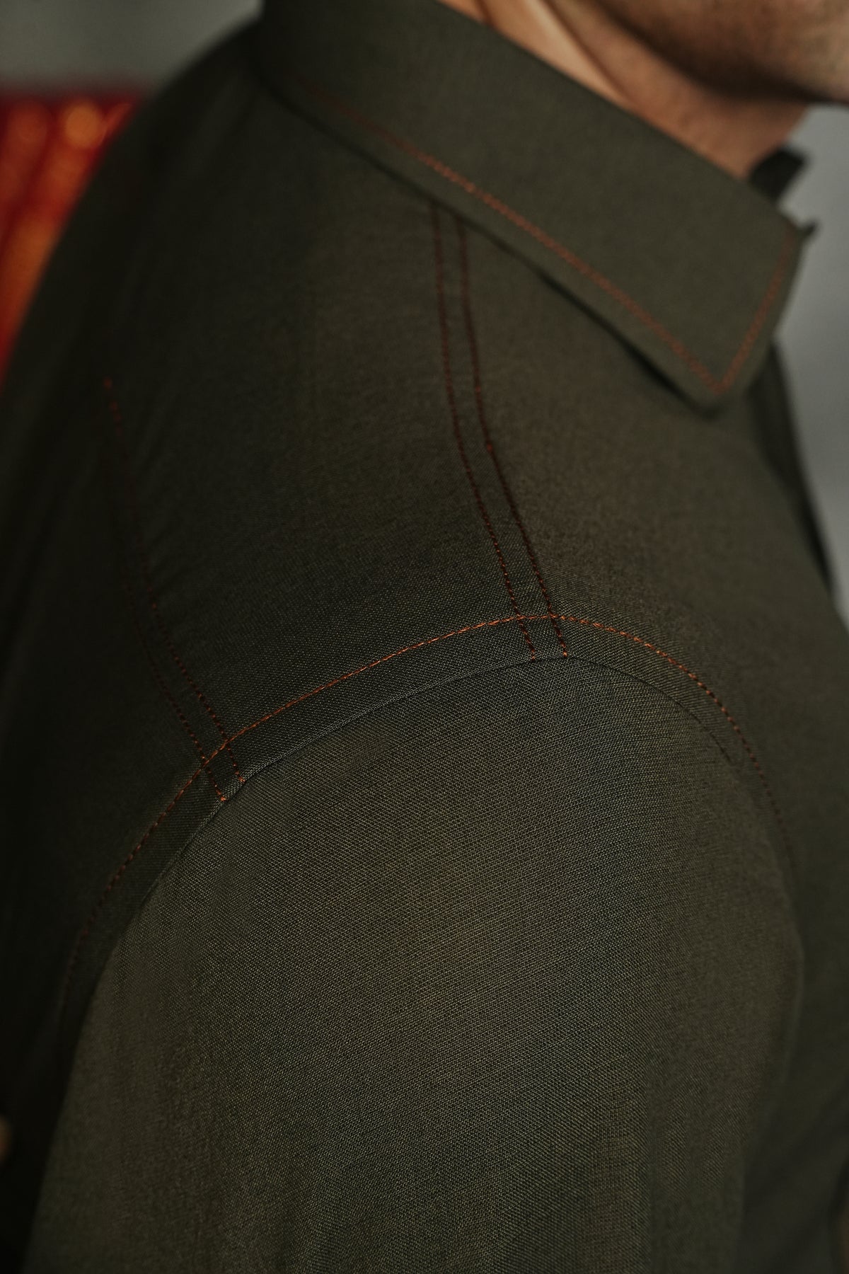 DOUBLE POCKET OLIVE KURTA TROUSER