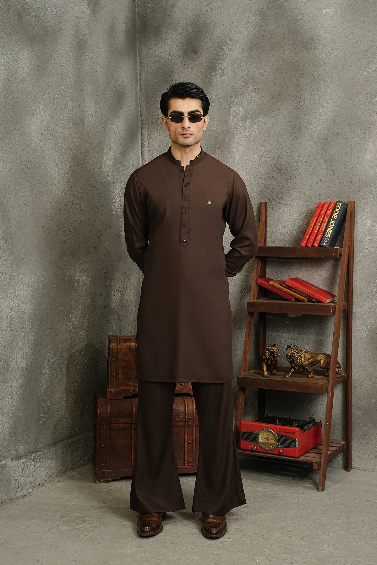 CHOCOLATE BROWN KURTA TROUSER