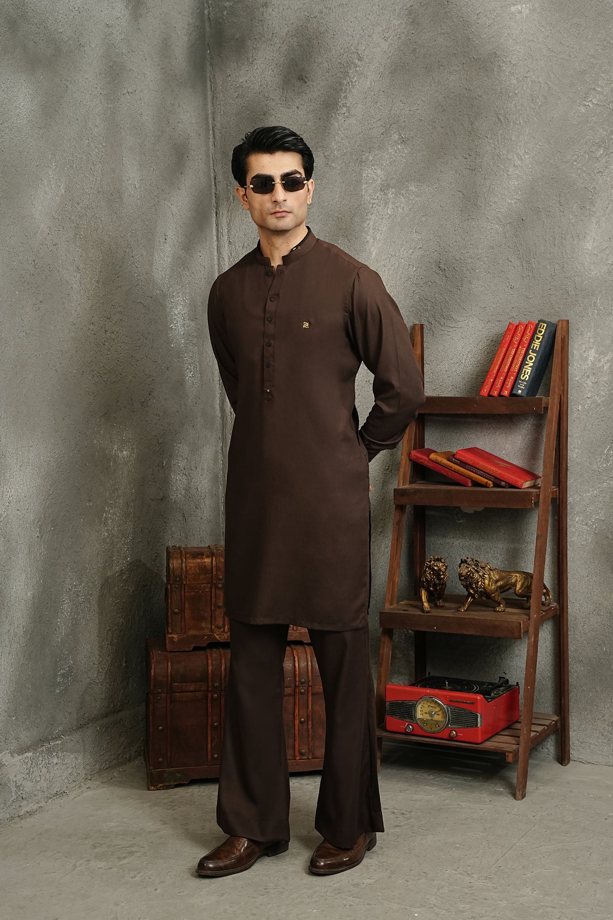 CHOCOLATE BROWN KURTA TROUSER