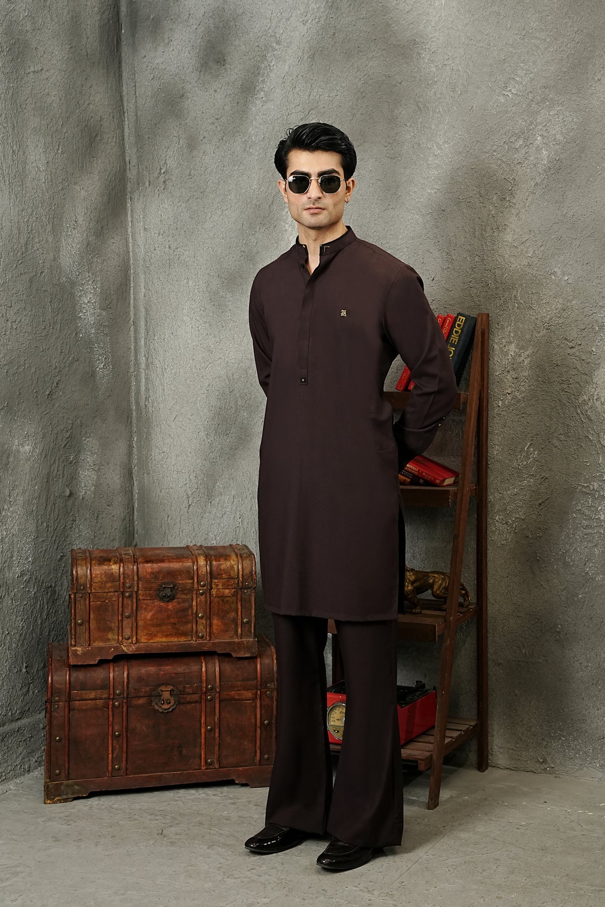 DARK BROWN KURTA TROUSER