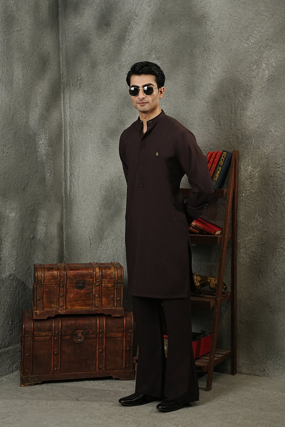 DARK BROWN KURTA TROUSER