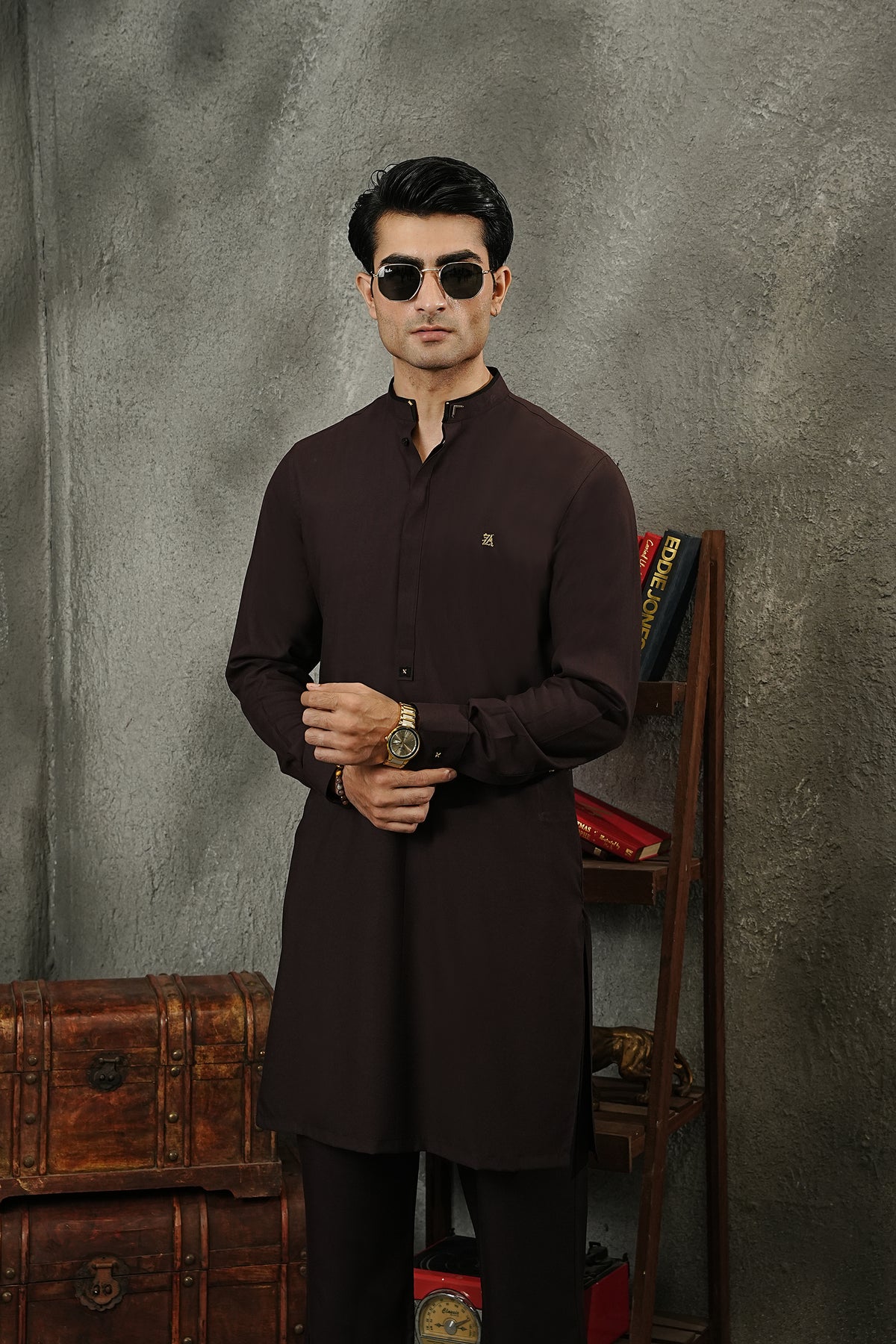 DARK BROWN KURTA TROUSER