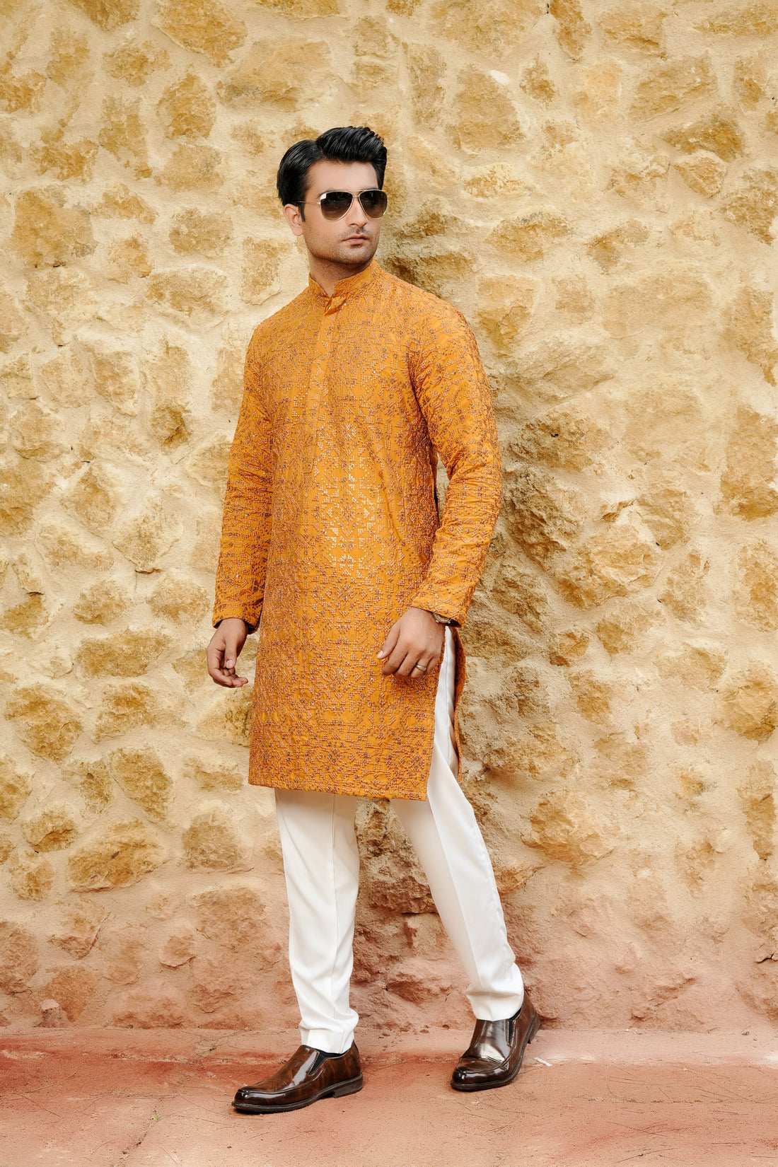 Mikado Embroidered Kurta Trouser