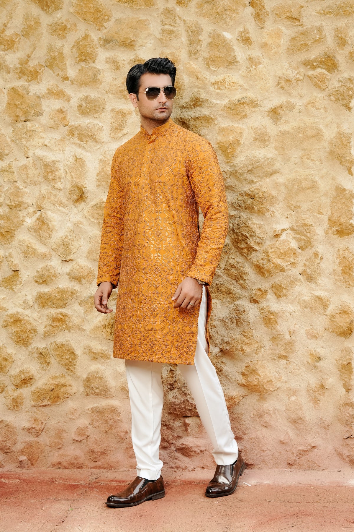 Mikado Embroidered Kurta Trouser
