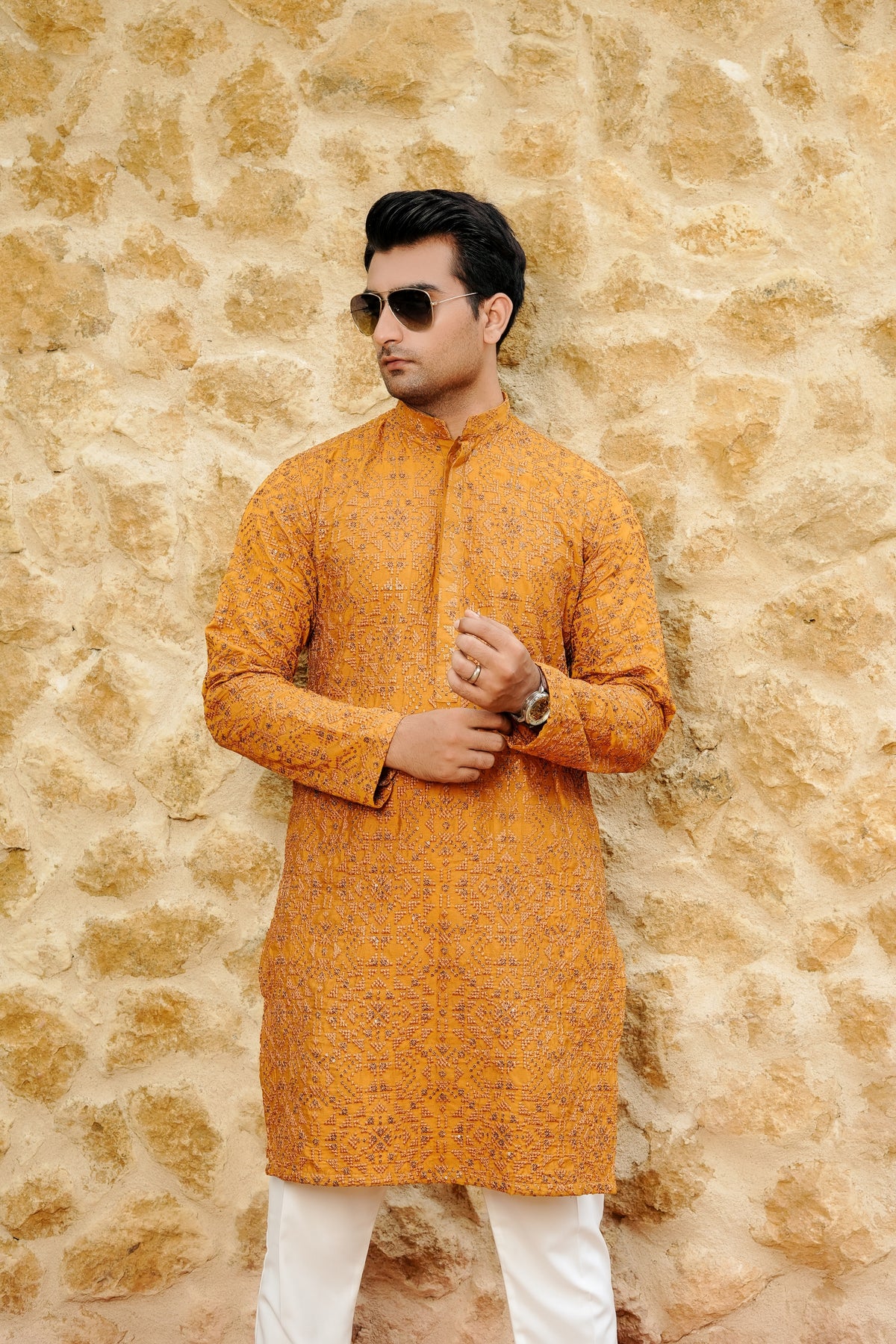Mikado Embroidered Kurta Trouser