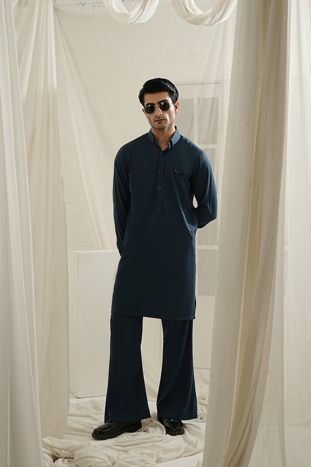 TEAL BLUE KURTA TROUSER