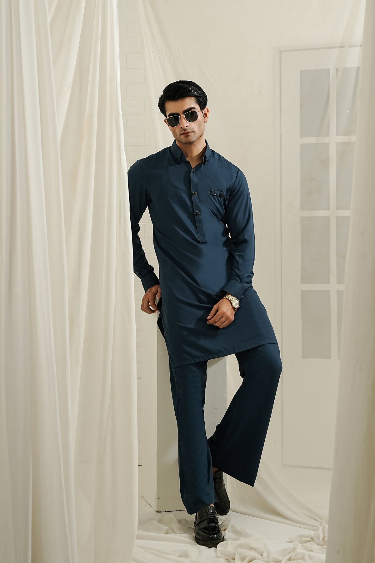 TEAL BLUE KURTA TROUSER