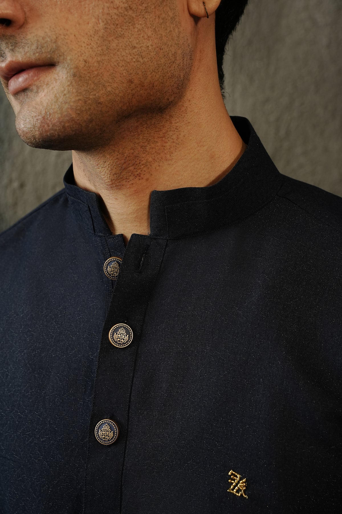 NAVY BLUE TEXTURED KURTA TROUSER
