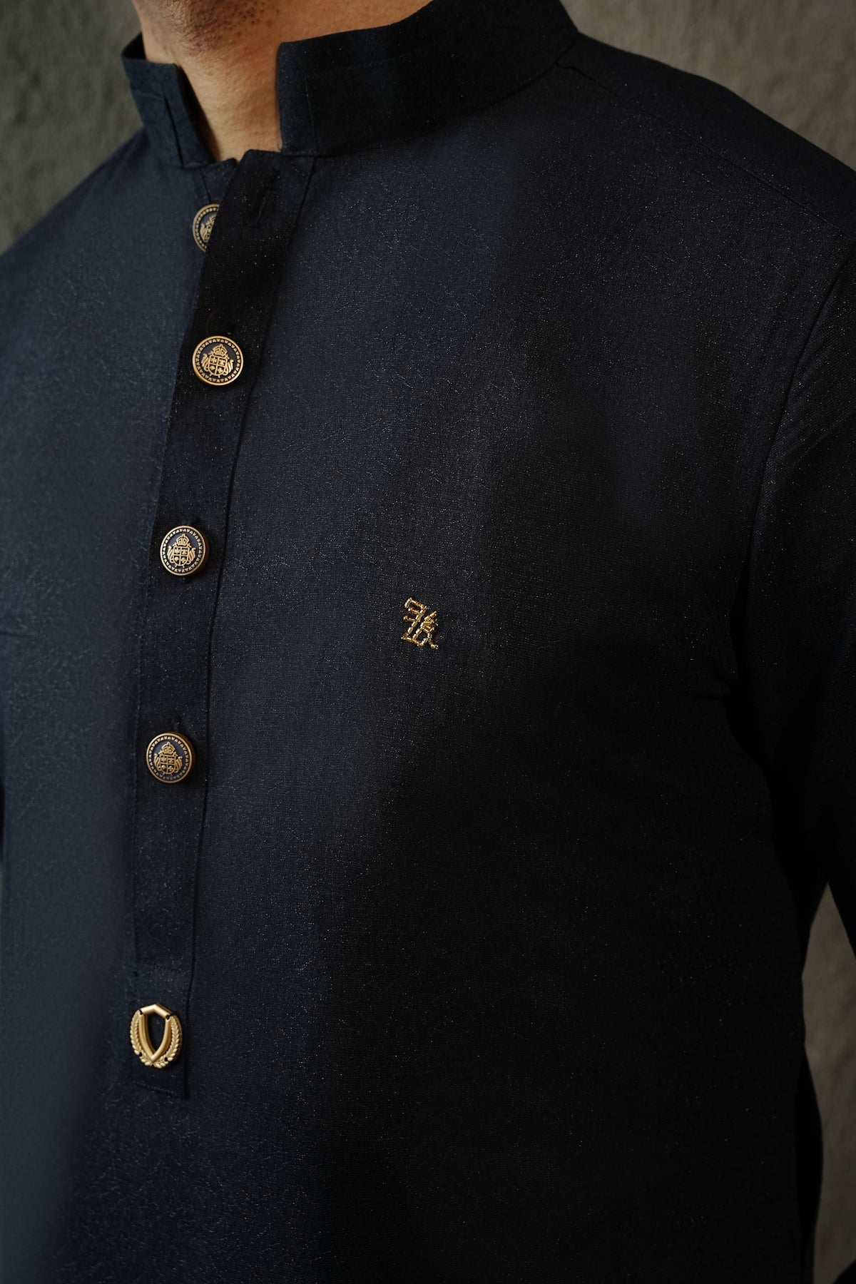 NAVY BLUE TEXTURED KURTA TROUSER