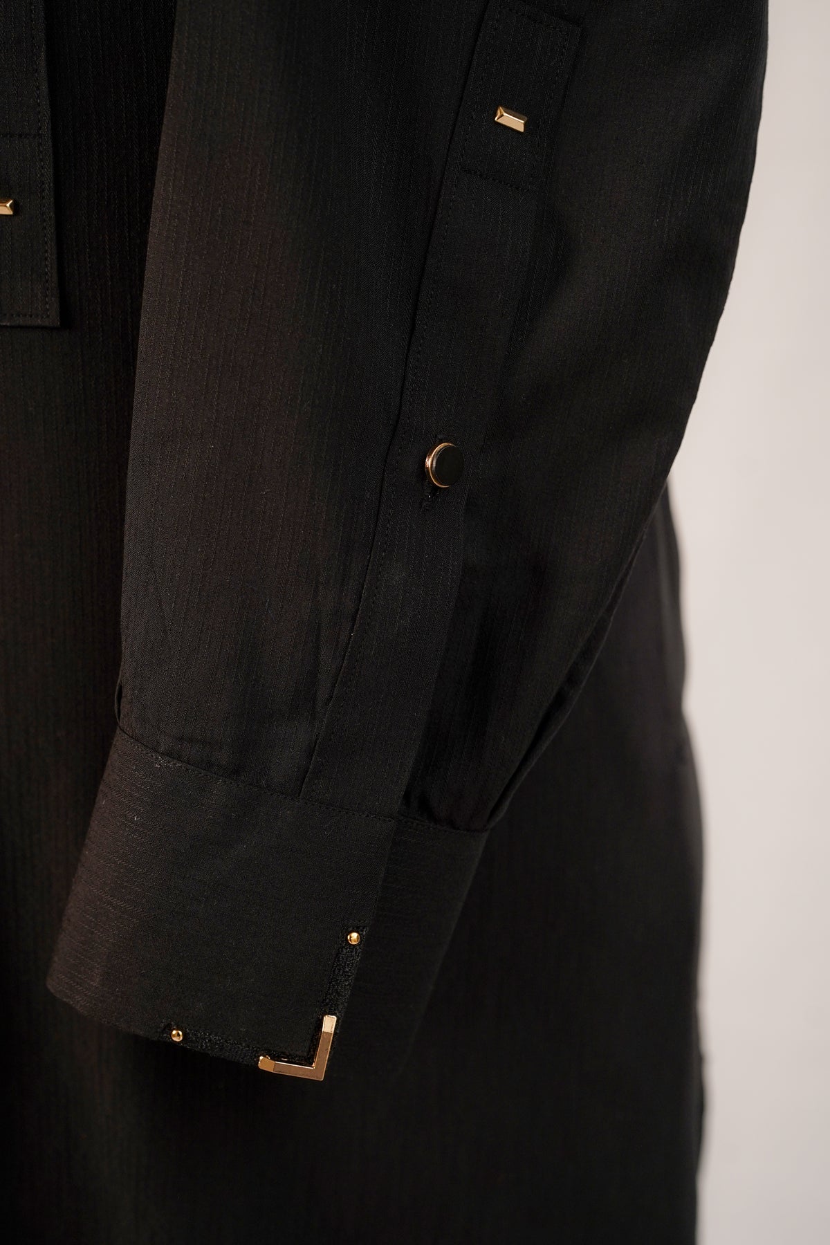 Black Textured Kurta Trouser