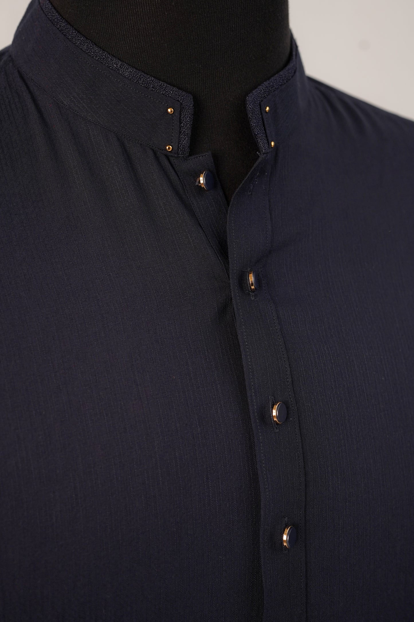 Mid Night Blue Textured Kurta Trouser