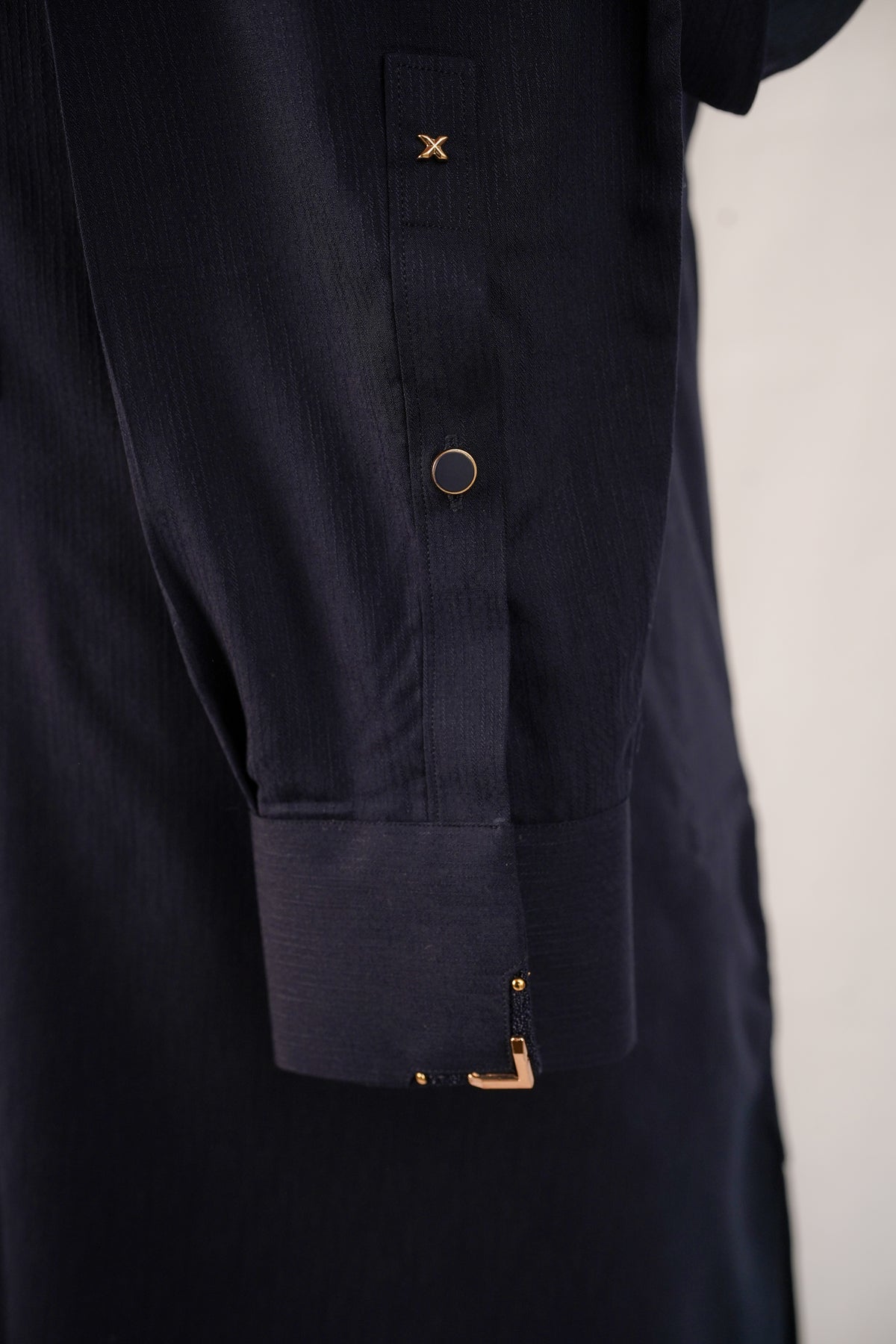 Mid Night Blue Textured Kurta Trouser