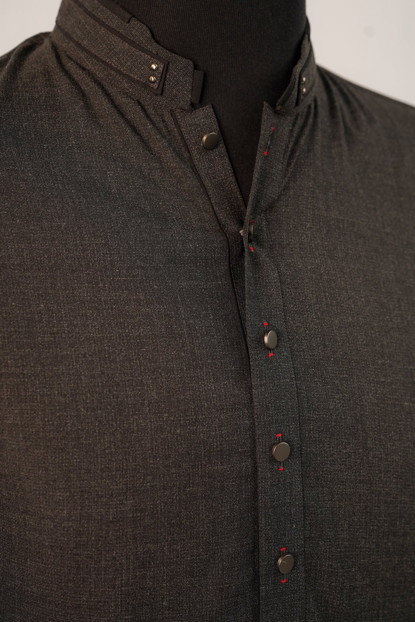 Dark Grey Textured Kurta Trouser