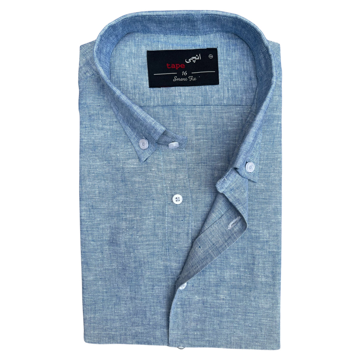 DENIM BLUE COTTON LINEN SHIRT
