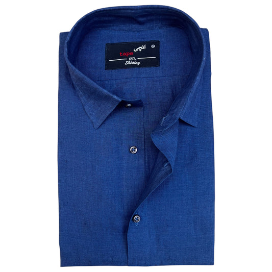 MID-NIGHT BLUE LINEN SHIRT