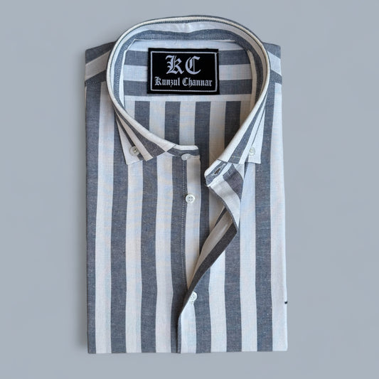 Thick Grey Striped Shirt