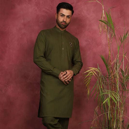 Rust Green Kurta Trouser