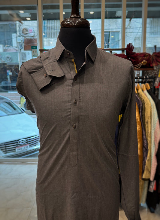 Charcoal Grey Kurta Trouser