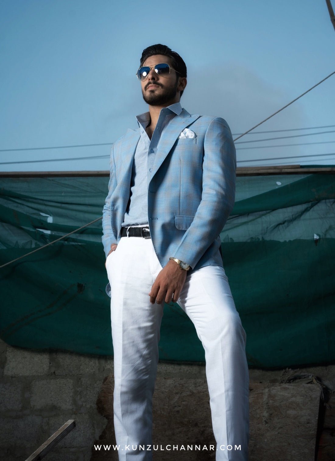 LIGHT BLUE LINEN BLAZER