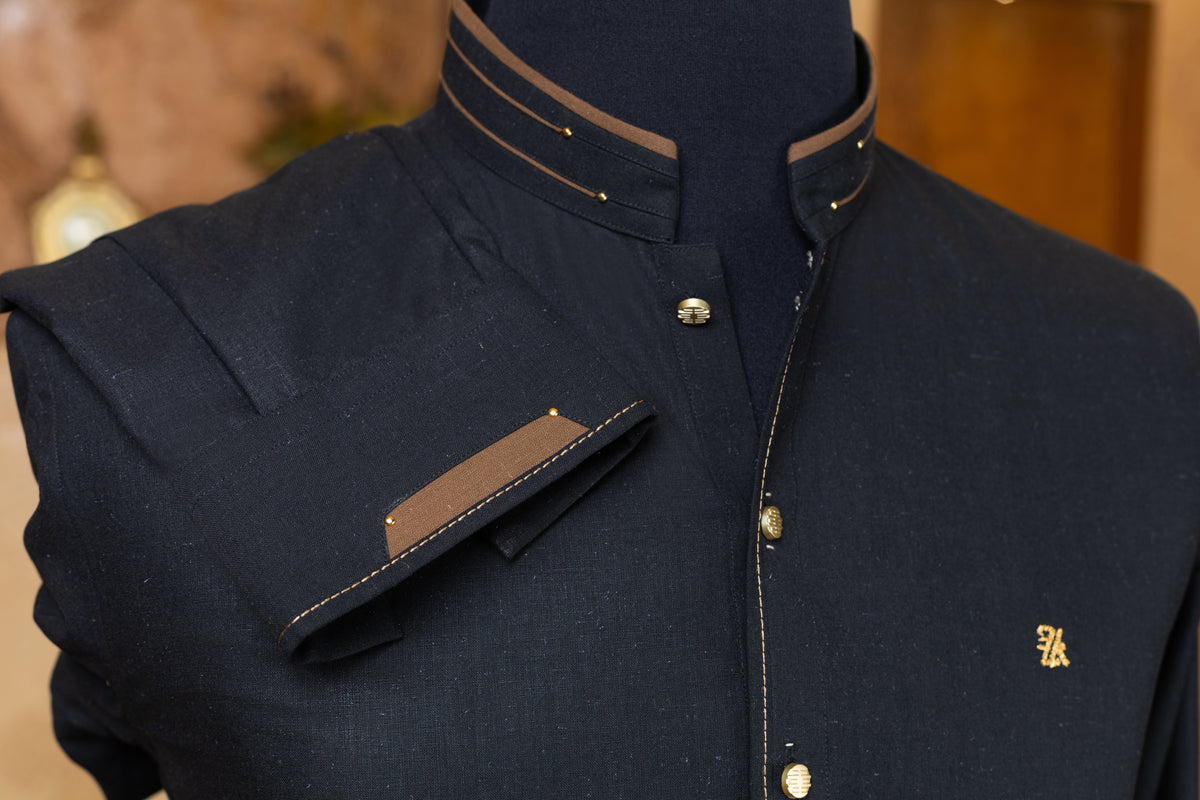 Black Mandarin Shalwar Kameez