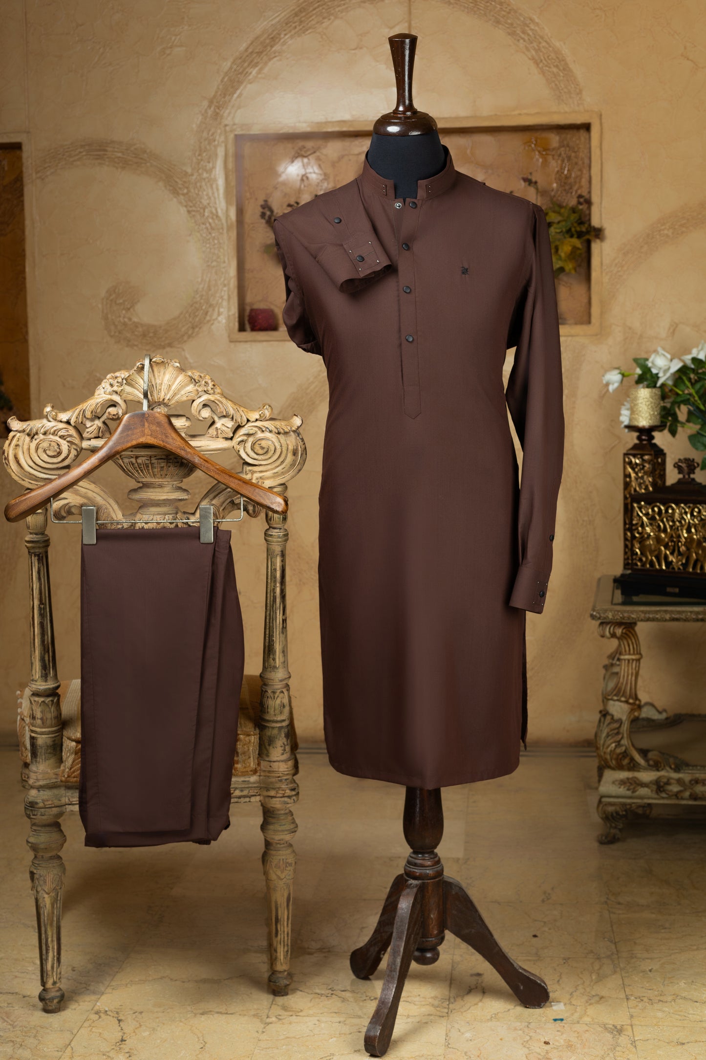 Chocolate Brown Kurta Trouser