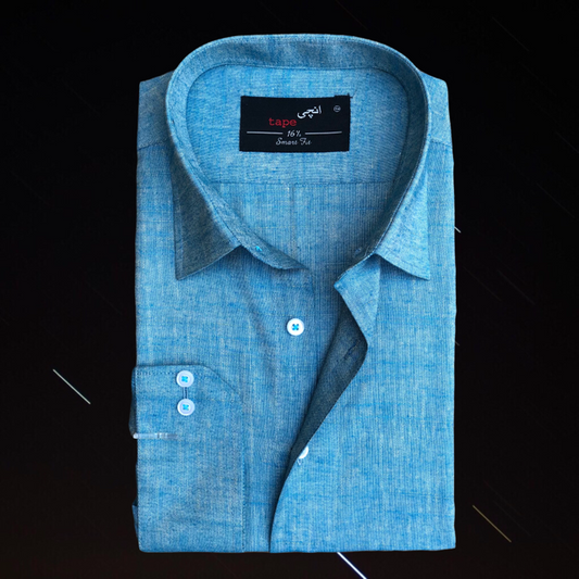 Blue Belgium Cotton Linen Shirt