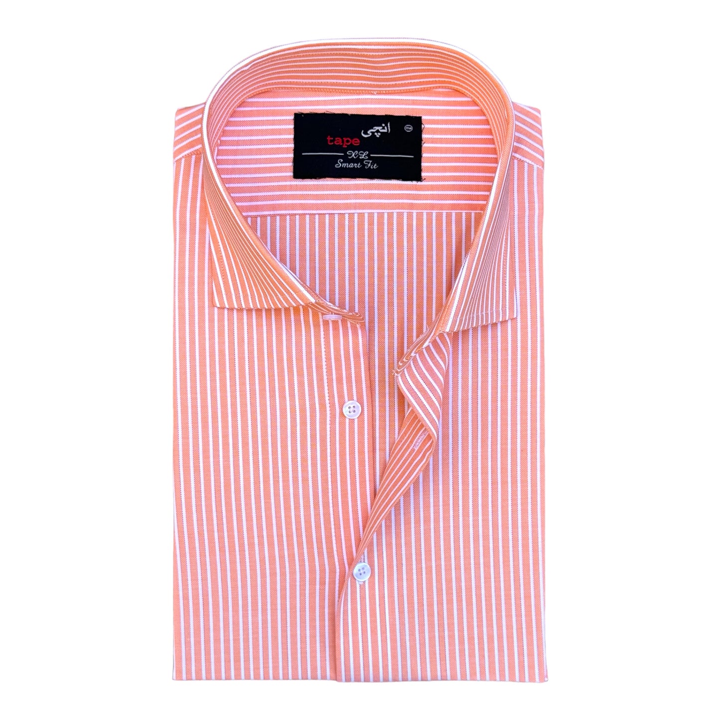 Micro Striped Orange Formal Shirt